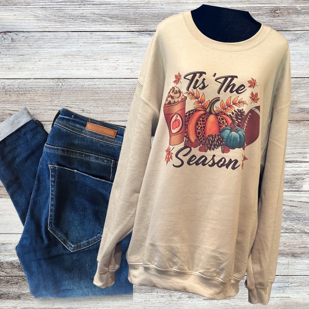 Hand Crafted Fall ‘Tis The Season Crew Neck Sweatshirt